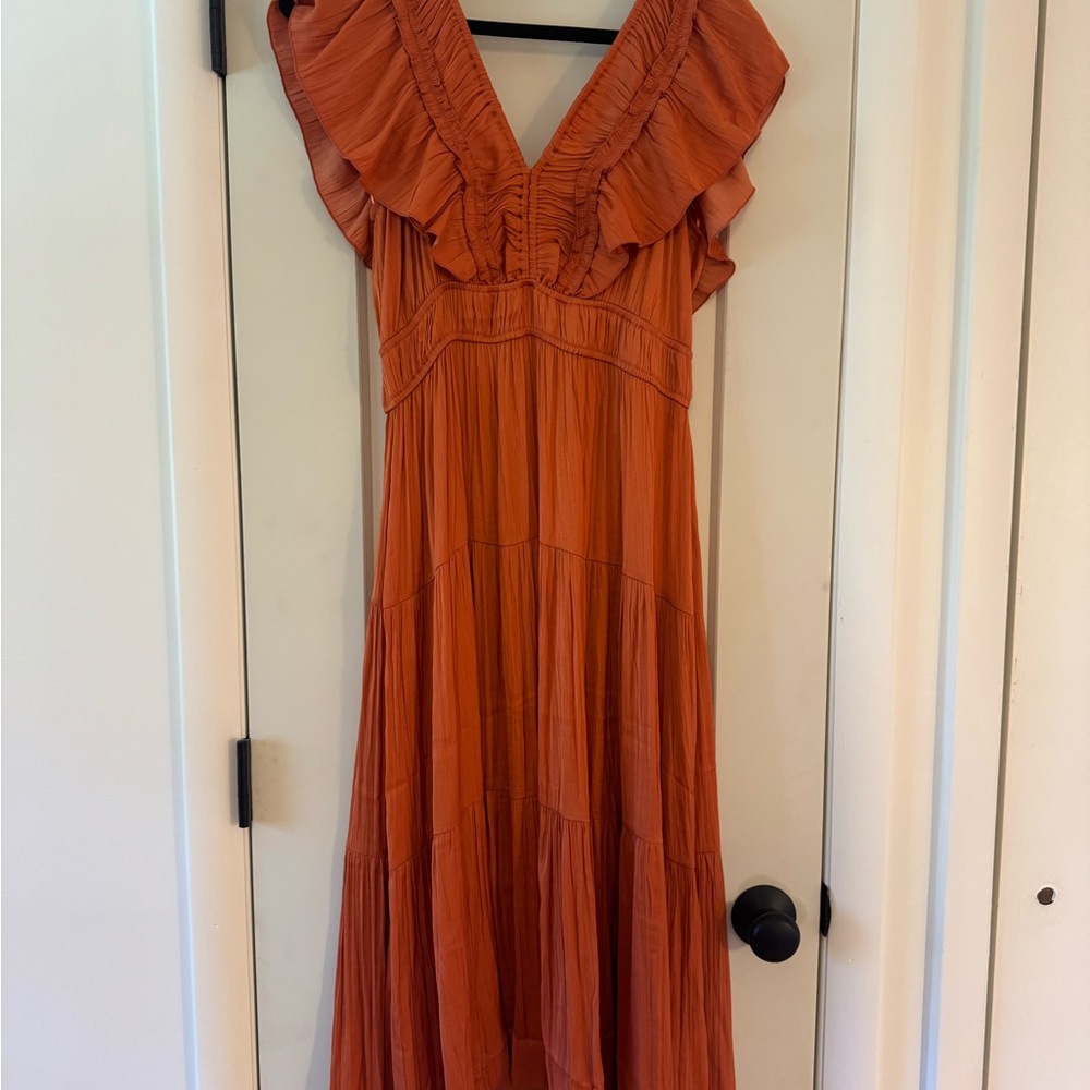 Tahari Orange Empire Waist Sundress